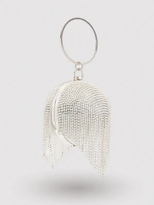 Ball Shaped Bag With Jewelled Fringe