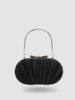 Draped Satin Handbag