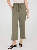 Pantalon gaucho en crêpe avec ceinture