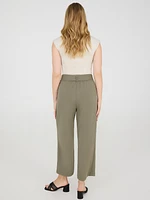 Pantalon gaucho en crêpe avec ceinture