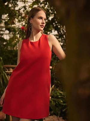Sleeveless A-Line Mini Dress With Pockets