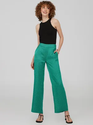 High Rise Satin Pull-On Pants, Dynasty /