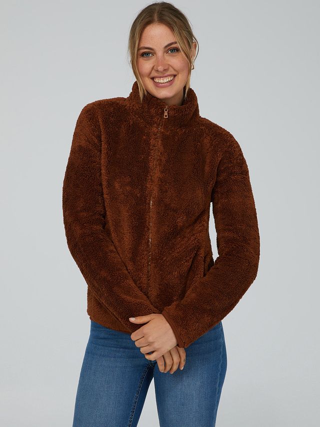 Suzy Shier Lightweight Plush Zip-Up 