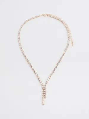 Jewelled Fringe Necklace, / o/s