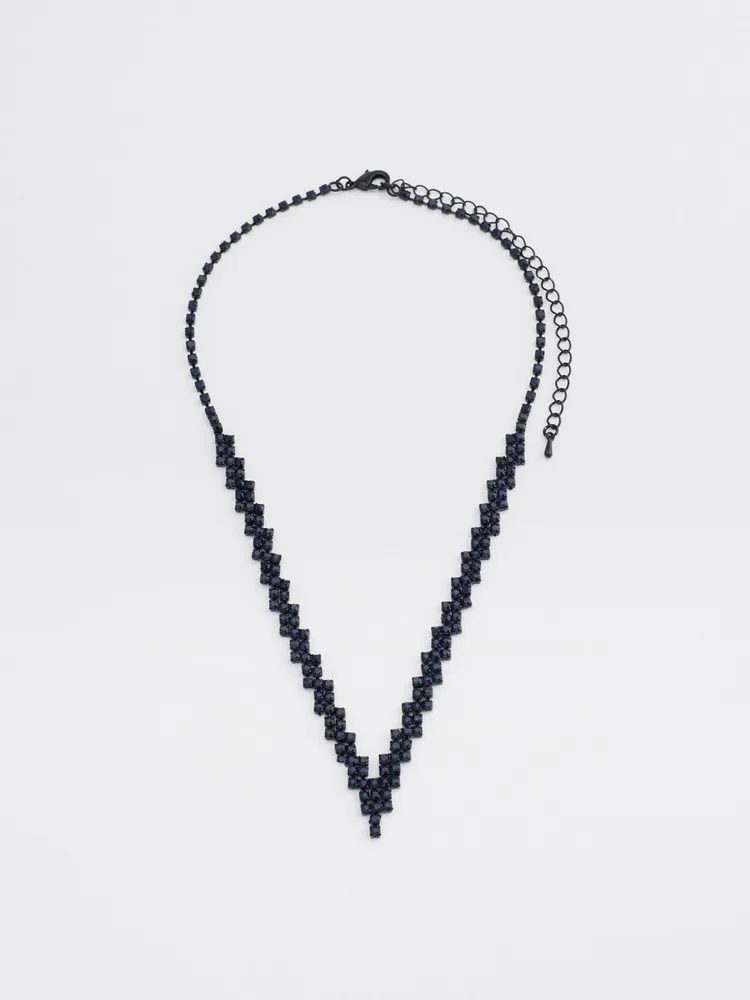 Zig-Zag Jewelled Necklace, / o/s