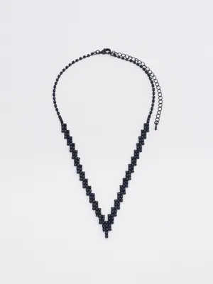 Zig-Zag Jewelled Necklace, / o/s