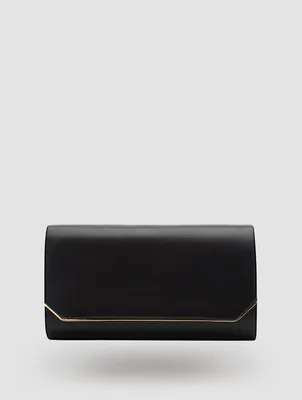 Faux Leather Geometric Flapover Bag, / o/s
