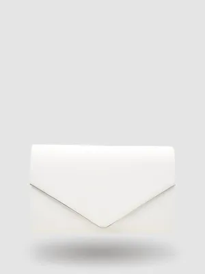 Patent Faux-Leather Flapover Clutch With Metal Trim