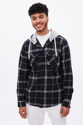 North Western Flannel Hooded Overshirt
