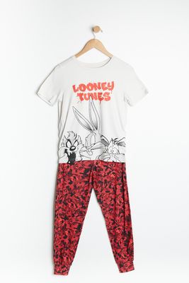 AERO Boys Super Soft Looney Tunes Bugs Bunny Graphic 2 Piece Pajama Set