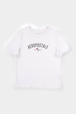 AERO Girls Hi-Lo Aéropostale 1987 Flower Graphic Tee
