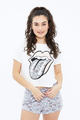 T-shirt de pyjama à imprimé Rolling Stones super doux