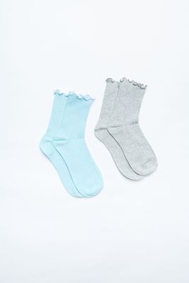 AERO Ruffle Crew Socks 2-Pack