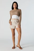 Open Knit Ultra Cropped Sweater