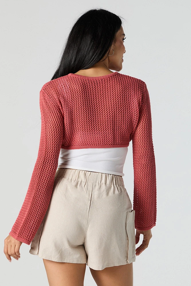 Open Knit Ultra Cropped Sweater
