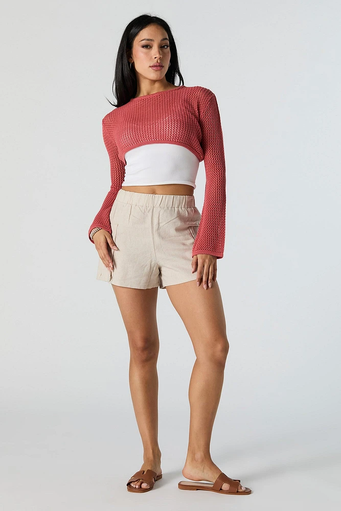 Open Knit Ultra Cropped Sweater
