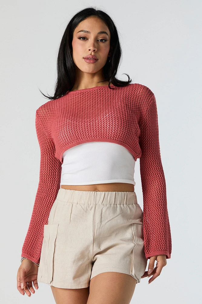 Open Knit Ultra Cropped Sweater