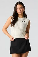 Veste en tricot torsadé avec motif brod