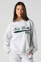City Twill Embroidered Fleece Sweatshirt