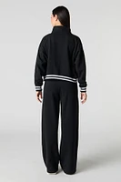Pantalon d'entraînement Active en molleton avec bande de taille rayée