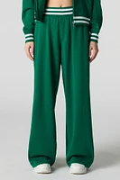 Pantalon d'entraînement Active en molleton avec bande de taille rayée
