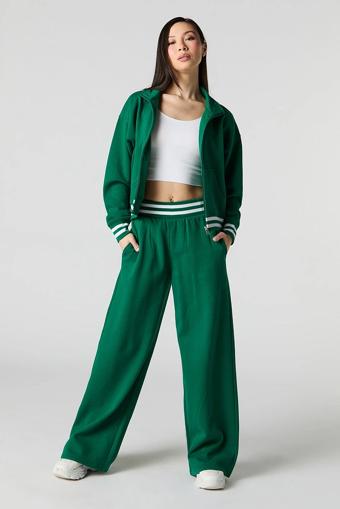 Pantalon d'entraînement Active en molleton avec bande de taille rayée