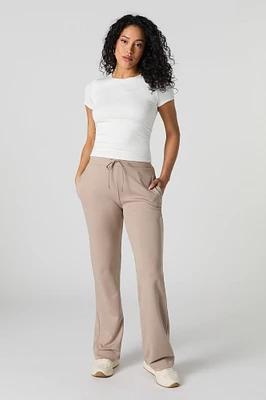 Pantalon à jambe large doux avec taille coulissante