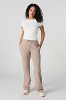 Pantalon à jambe large doux avec taille coulissante