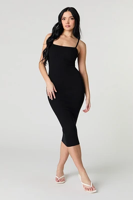 Ribbed Knit Bodycon Midi Dress