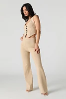 Pantalon en tricot à jambe large