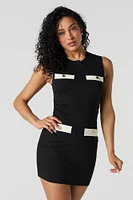 Faux Pocket Bodycon Mini Dress