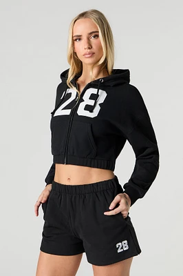 Short en molleton avec motif brod