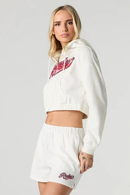 Short en molleton avec motif brod