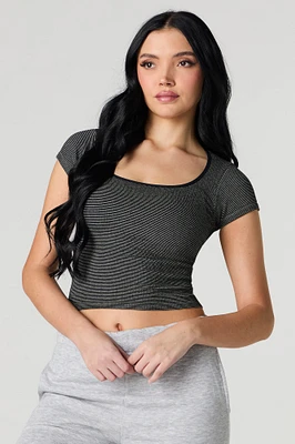 Seamless Ribbed Square Neck Baby Tee