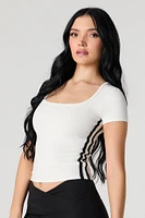 Seamless Ribbed Square Neck Top