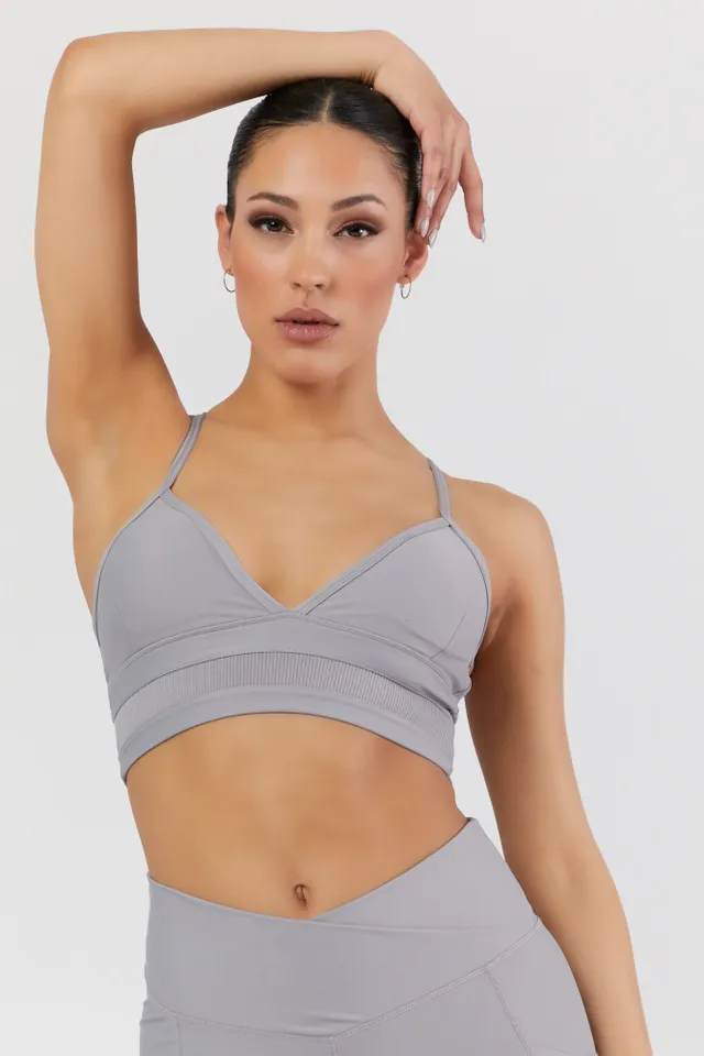 Urban Planet V-Neck Racerback Sports Bra Top, Dark