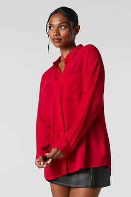 Haut boutonné surdimensionné en chiffon