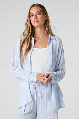 Flowy Oversized Button-Up Top