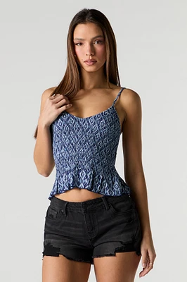 Camisole smockée à basque