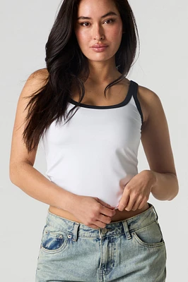 Contour Scoop Neck Contrast Trim Tank