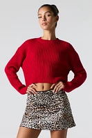 Ribbed Knit Skimmer Sweater