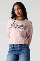 Chandail en tricot torsadé avec motif brod