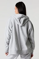 Oversized Zip-Up Fleece Hoodie