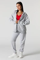 Oversized Zip-Up Fleece Hoodie