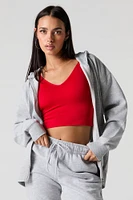 Oversized Zip-Up Fleece Hoodie