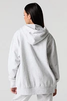 Oversized Zip-Up Fleece Hoodie