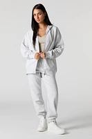 Oversized Zip-Up Fleece Hoodie