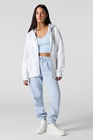 Oversized Zip-Up Fleece Hoodie