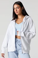 Oversized Zip-Up Fleece Hoodie