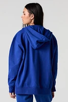 Oversized Zip-Up Fleece Hoodie